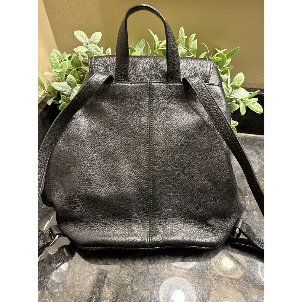 Coach Purse Womens Black Pebbled Leather Park Backpack #24385 Adjustable Straps - Picture 7 of 10